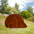 Custom garden decor metal statue art corten steel sculpture